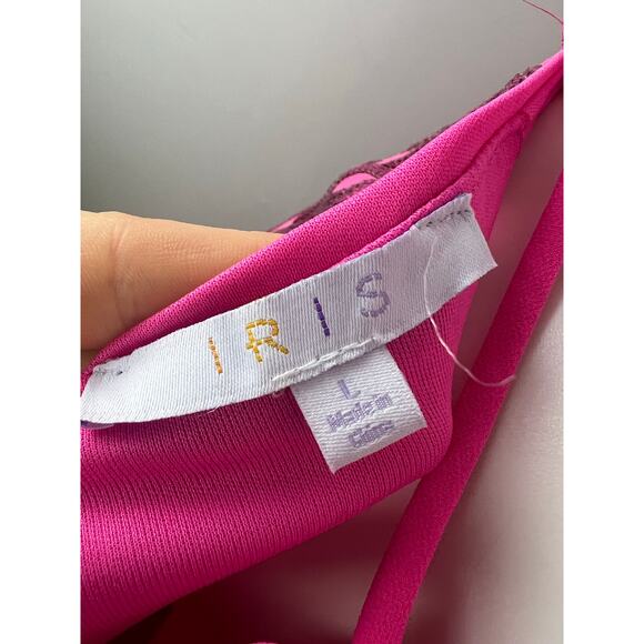 Iris Pink Sparkly Sequined Formal Low Back Evening Prom Dress Large - Picture 8 of 9